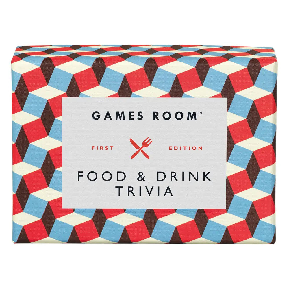 Chronicle Games Room Food and Drink Trivia Game Box in Colorful Geometric Design