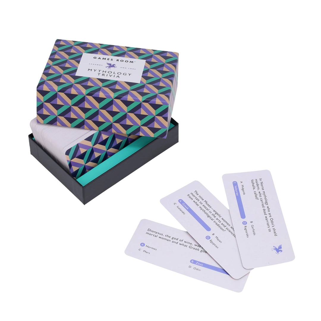 Chronicle Mythology Trivia Game Box with Question Cards for Fun Learning and Entertainment