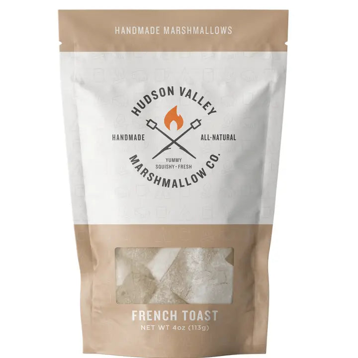 Hudson Valley Marshmallow Co French toast marshmallows in a 4oz bag, perfect for treats and desserts