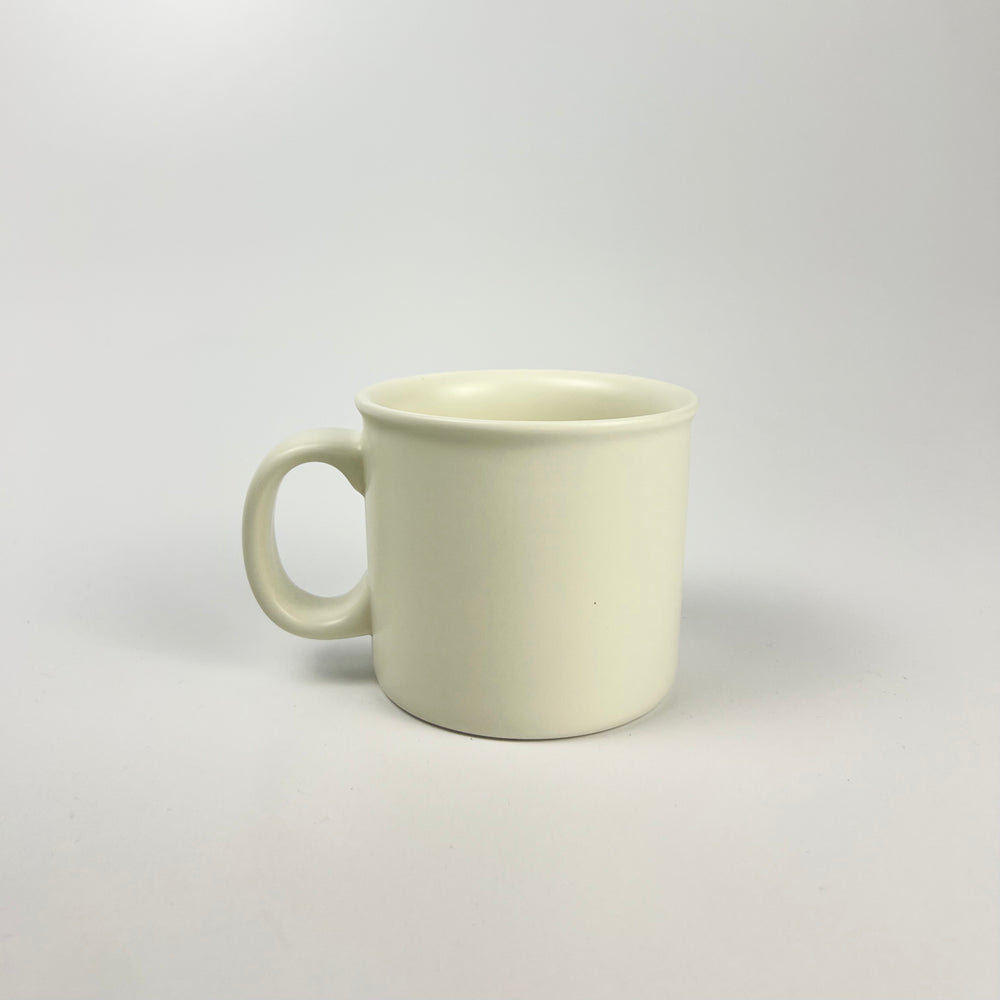 Kanibal and Co Jersey City Athletic coffee cup plain off white ceramic mug with rounded handle and matte finish