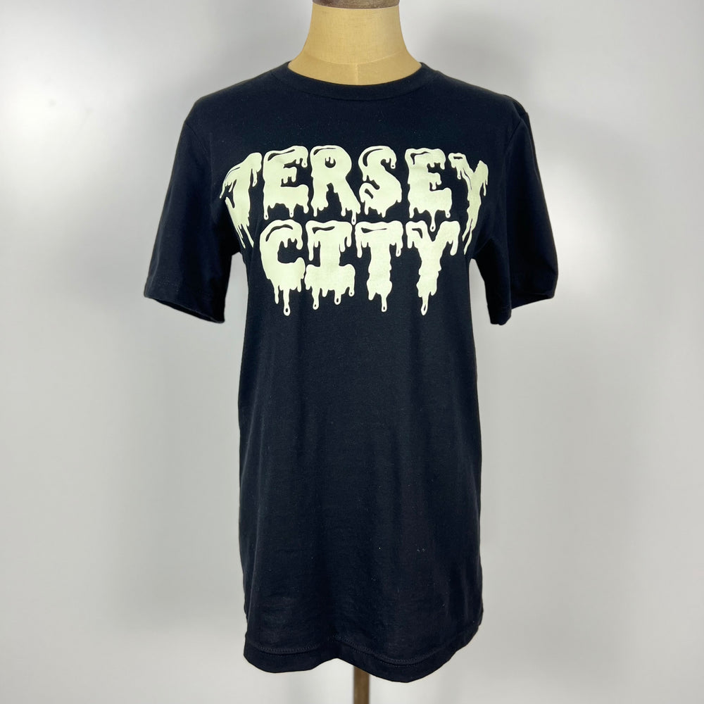 Kanibal & Co. Jersey City slime tee black shirt with white dripping slime font design