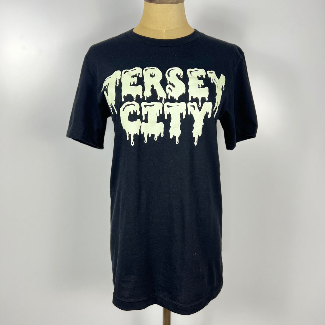 Kanibal & Co. Jersey City slime tee black shirt with white dripping slime font design