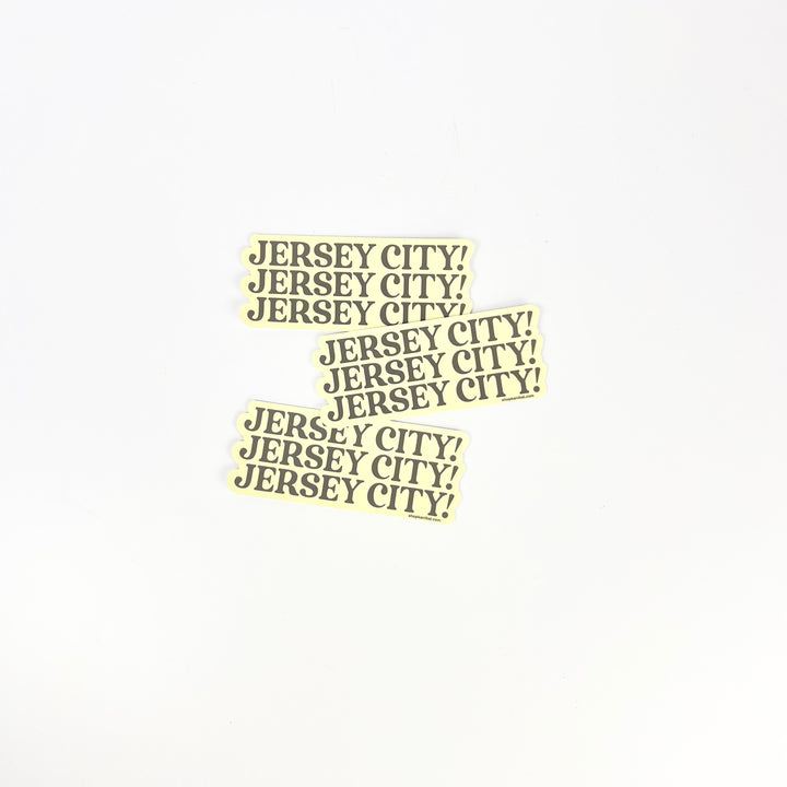 Set of Jersey City sticker designs featuring bold text for city pride enthusiasts