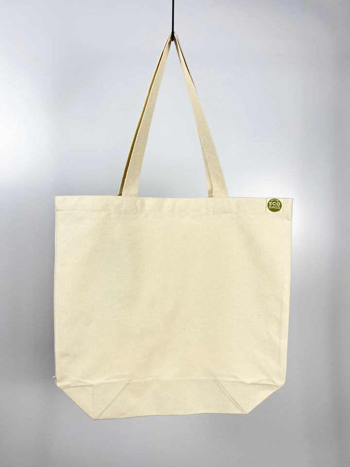 Vital Industries eco-friendly plain beige Jersey City tote bag with long handles