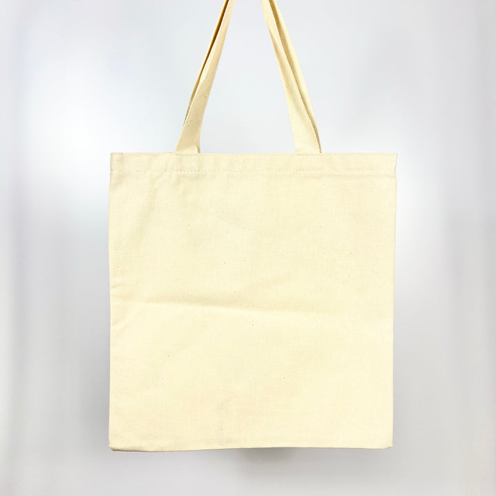 MapTote natural cotton canvas New Jersey map tote bag front view empty with long shoulder straps