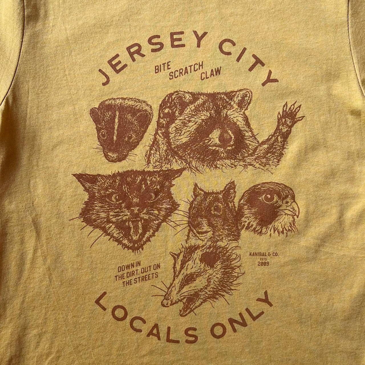Jersey City Locals Only T-Shirt - Vintage Animal Print Tee