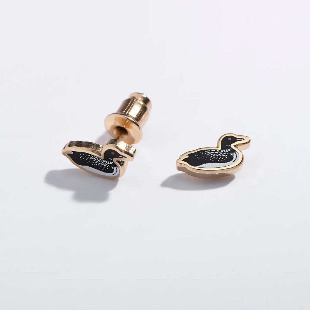Earrings: Loon Studs