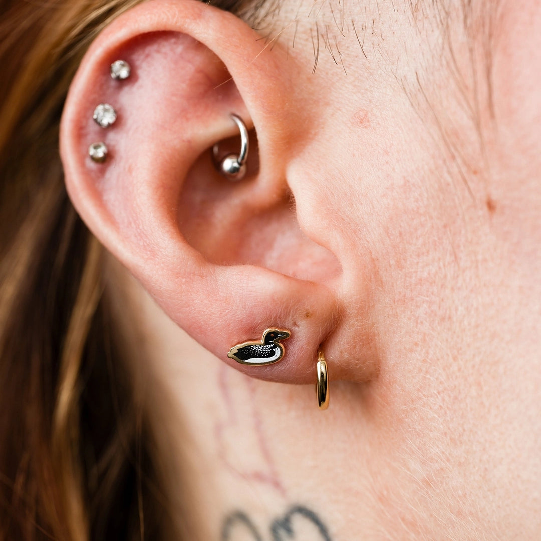 Earrings: Loon Studs