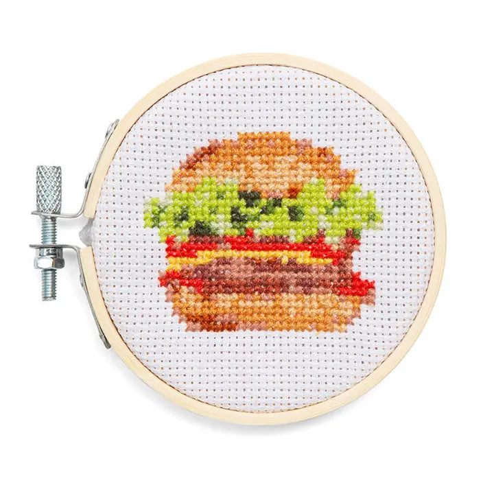 Craft Kit: Burger Mini Cross Stitch