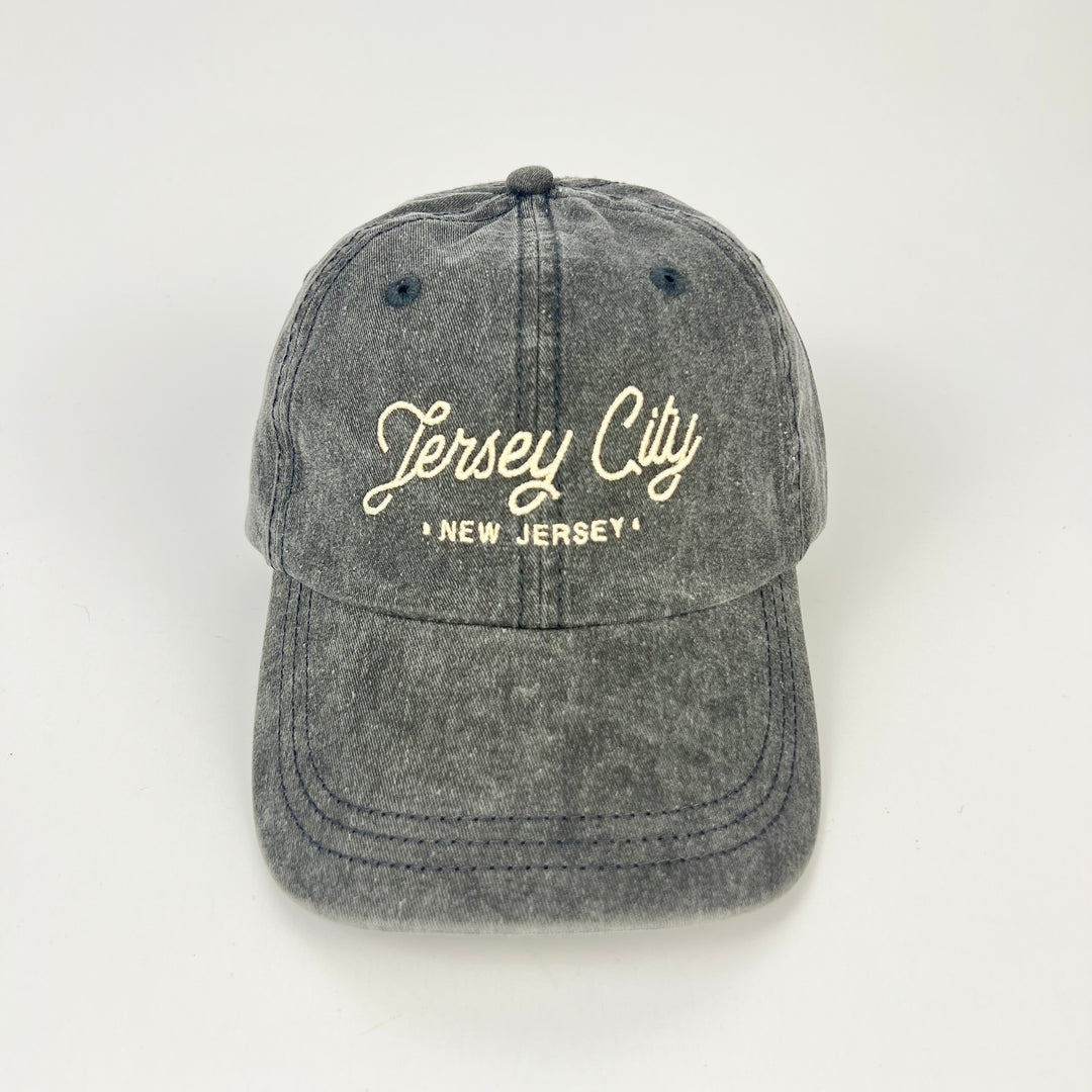 Ruff House New Jersey embroidered baseball hat in gray with 'Jersey City' lettering