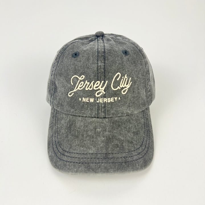 Ruff House New Jersey embroidered baseball hat in gray with 'Jersey City' lettering