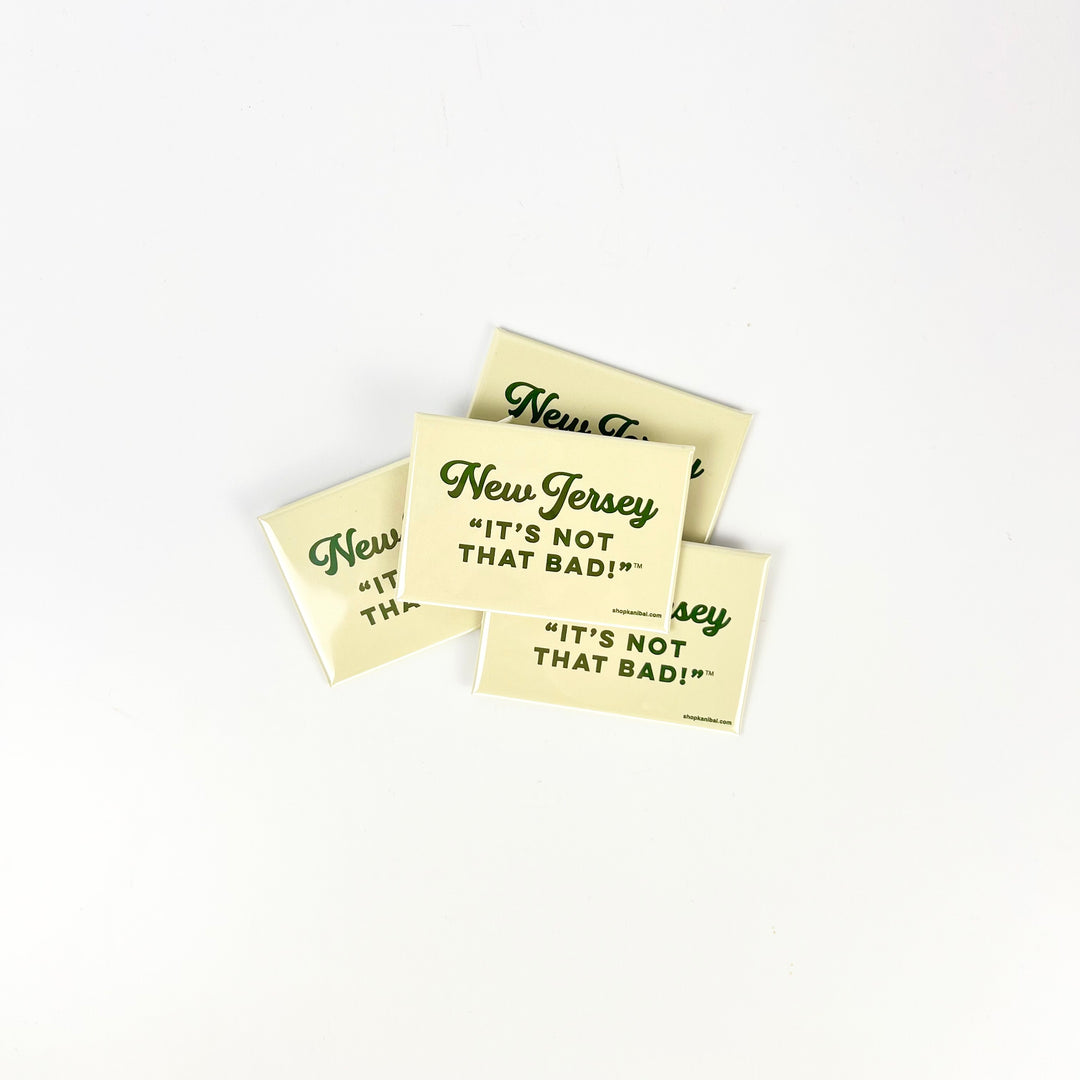 Acme New Jersey Stickers with fun phrase It's Not That Badi for local pride decor