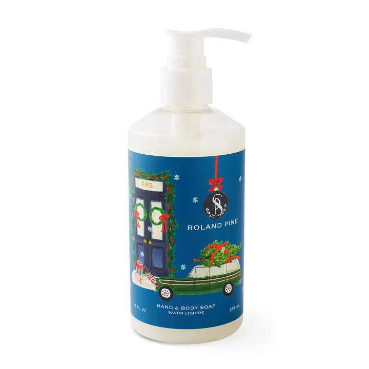 Soap & Paper Factory Roland Pine holiday hand and body wash in decorative pump bottle
