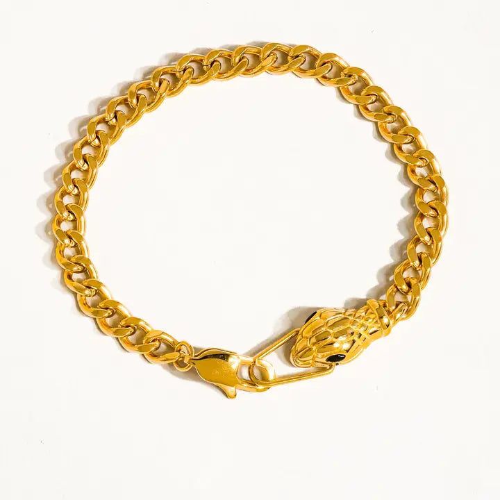Bracelet: Habu Serpent, 18K Gold Non-Tarnish
