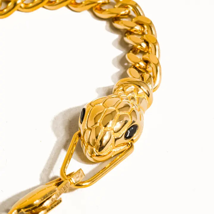 Bracelet: Habu Serpent, 18K Gold Non-Tarnish