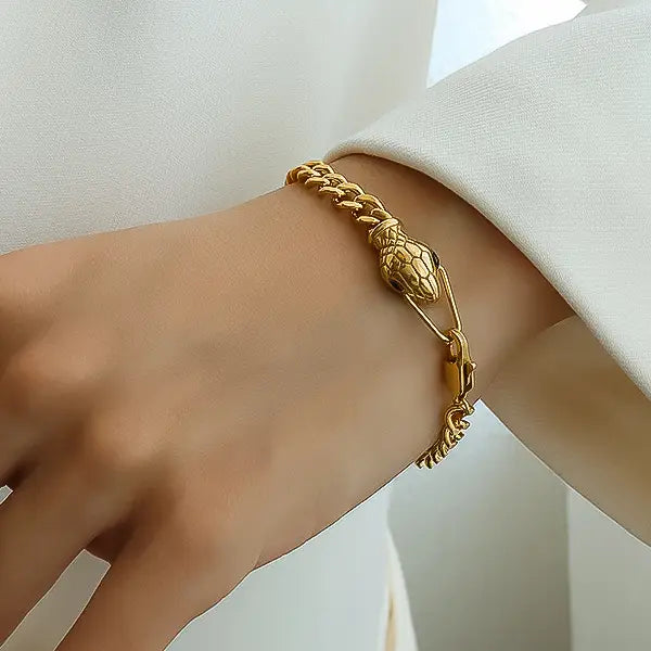 Bracelet: Habu Serpent, 18K Gold Non-Tarnish