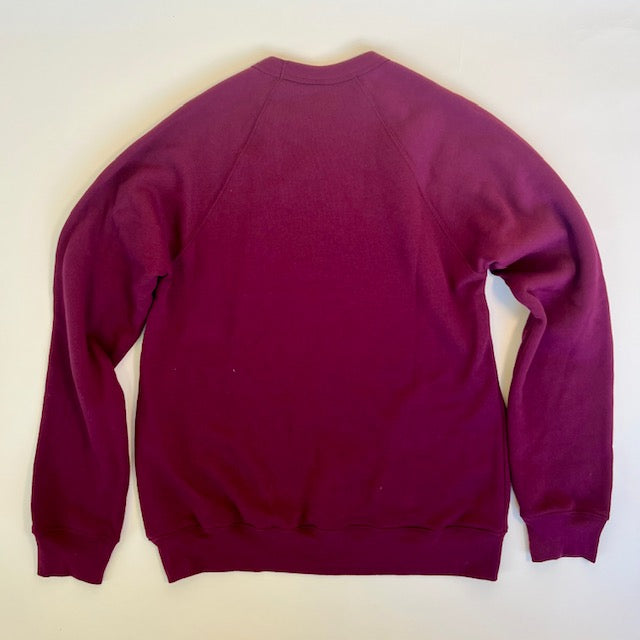 Kanibal & Co. Summit New Jersey sweatshirt in solid dark purple shown from the back with long sleeves