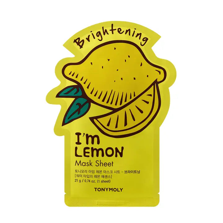 TonyMoly Brightening Sheet Mask Set with lemon extract for glowing, radiant skin