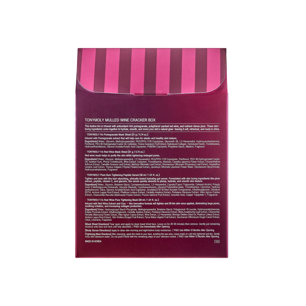 TonyMoly Mulled Wine Face and Body Set with festive packaging for skincare enthusiasts