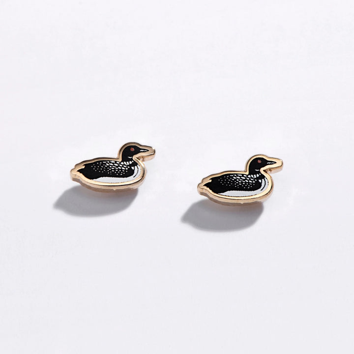 Earrings: Loon Studs