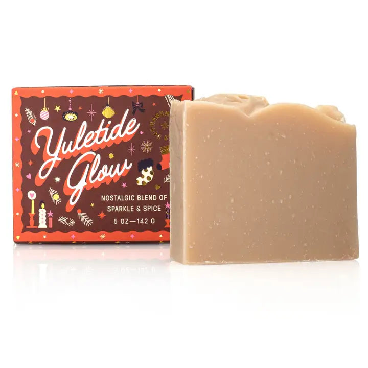 Yuletide glow bar soap from Old Whaling Co featuring a nostalgic blend of sparkle and spice