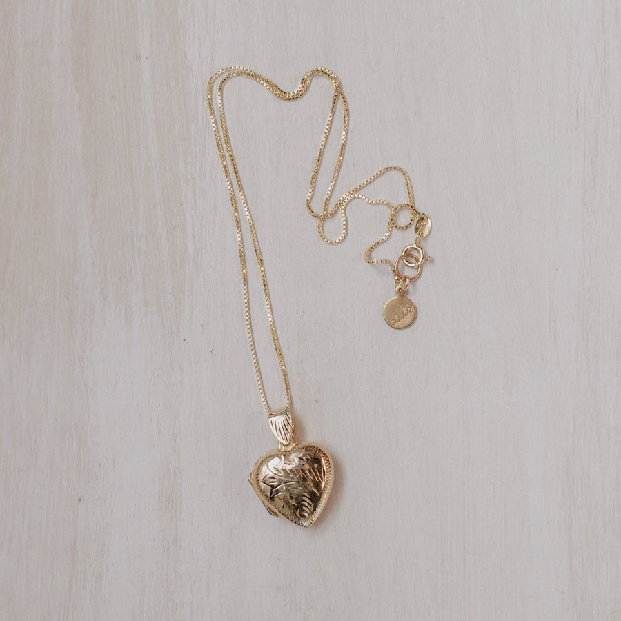 Necklace: Antique Vermeil Heart Locket