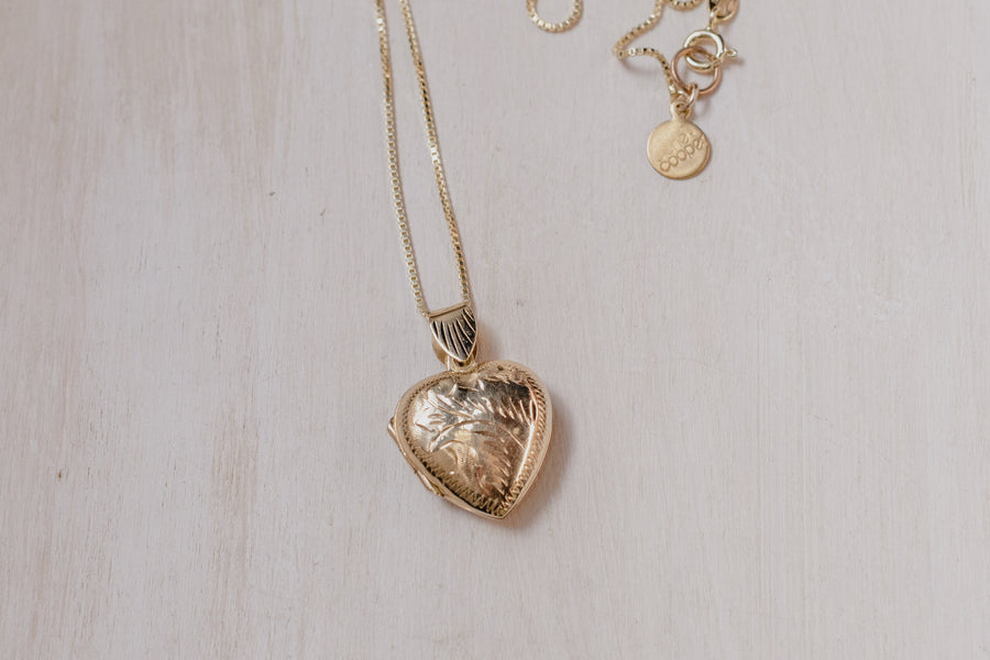 Necklace: Antique Vermeil Heart Locket