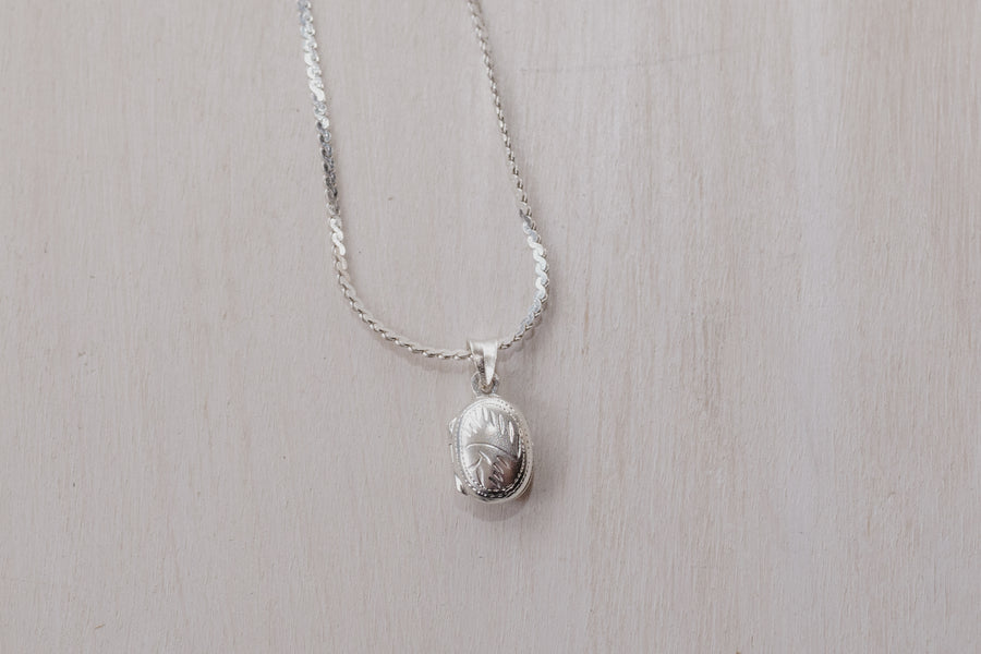 Necklace: Sterling Silver Oval Locket
