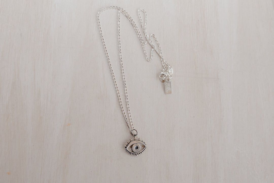  sterling silver evil eye charm on silver chain