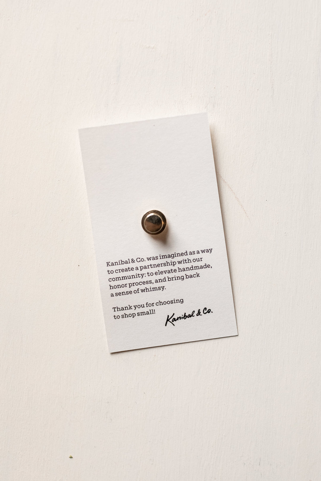 back of pin on cardstock