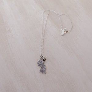 Necklace: NJ Charm on a Sterling Silver Chain