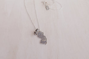 Necklace: NJ Charm on a Sterling Silver Chain
