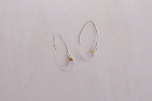 Earrings: Rose Quartz Druzy Moons