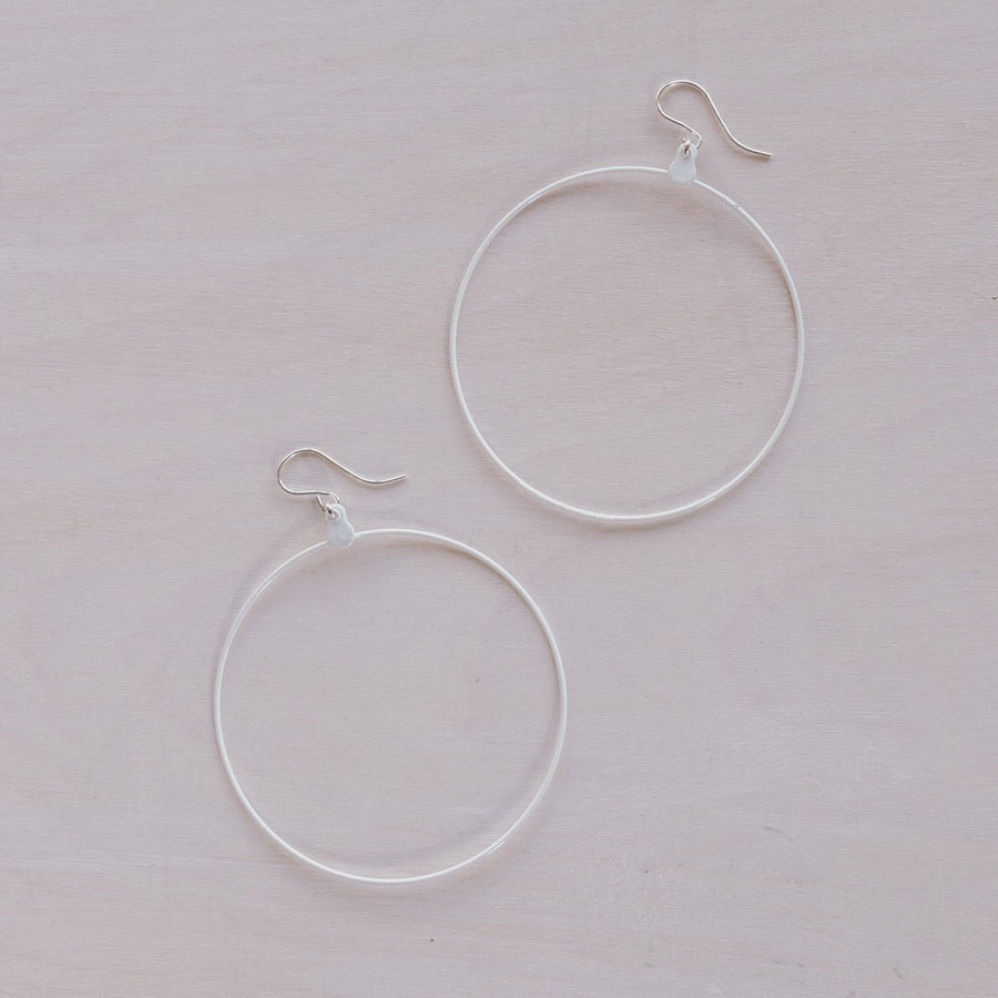 Earrings: Vintage White Hoops