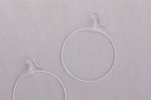 Earrings: Vintage White Hoops