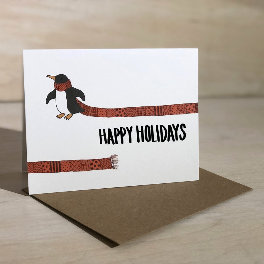 Card: Penguin Happy Holidays, Moxie Fox