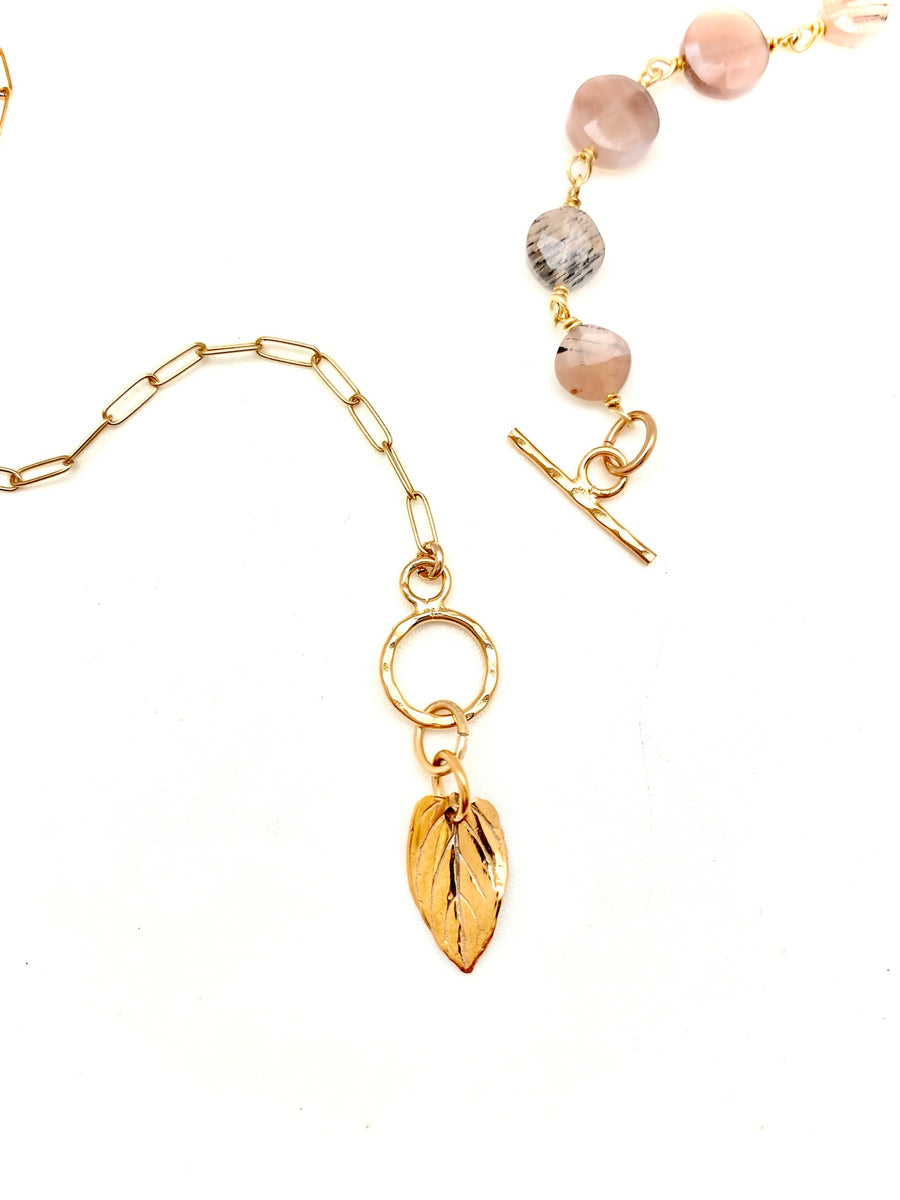 Necklace: Toggle + Leaf Charm