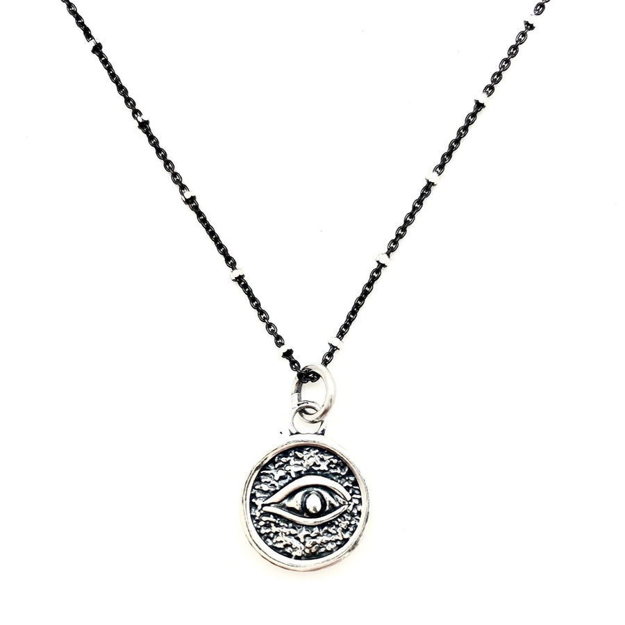 Necklace: Sterling Silver Evil Eye Charm