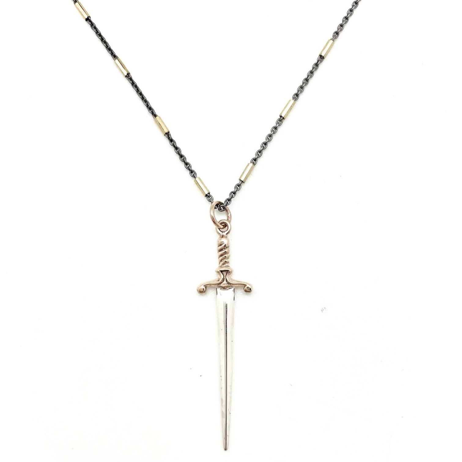 Degs & Sal 24 inch Sterling Silver Dagger Pendant on Box Chain Necklace NWT  | eBay
