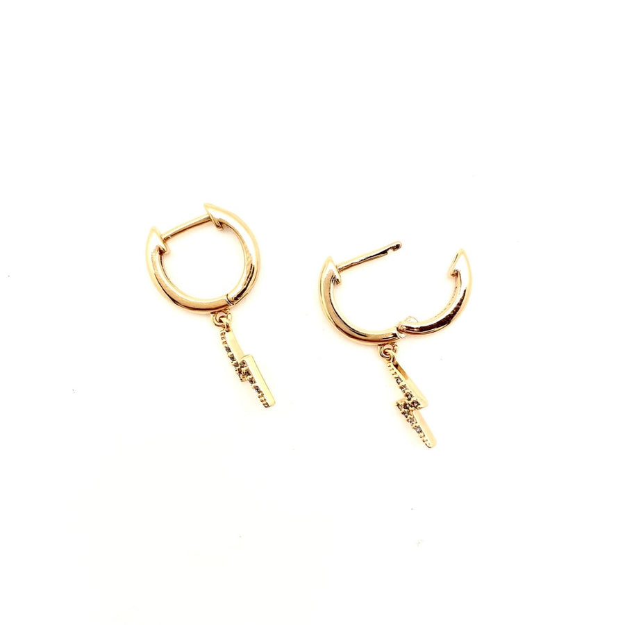 Earrings: Lightening Bolt Gold-Filled Hoops