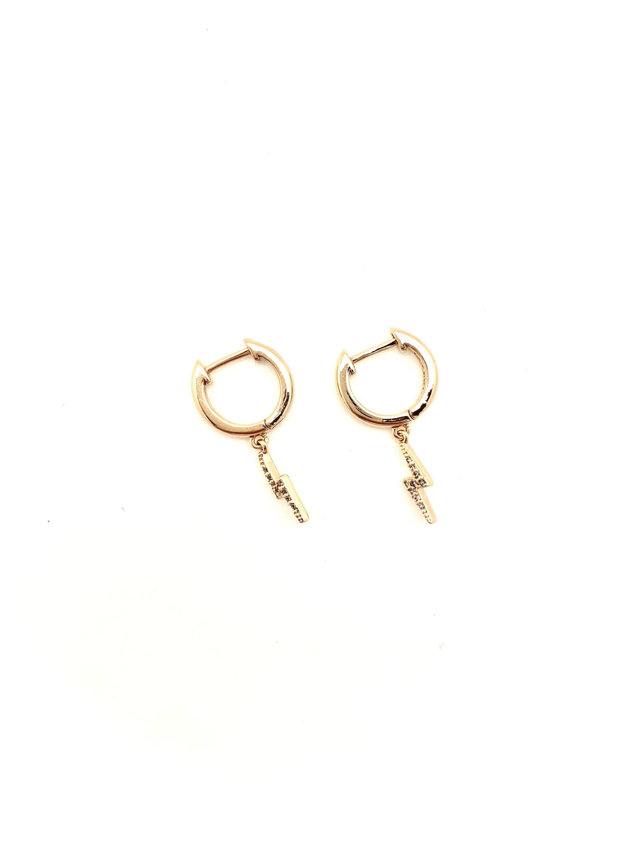 Earrings: Lightening Bolt Gold-Filled Hoops