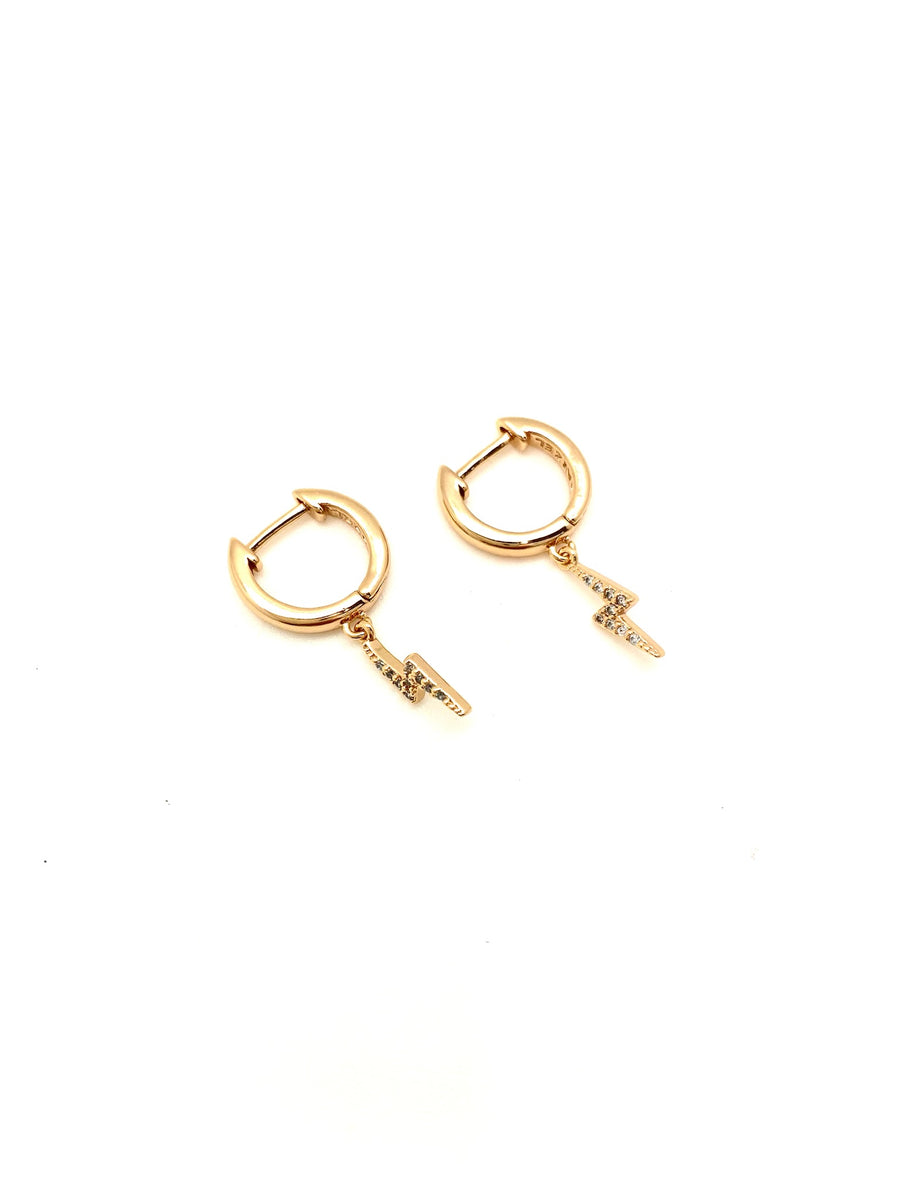 Earrings: Lightening Bolt Gold-Filled Hoops