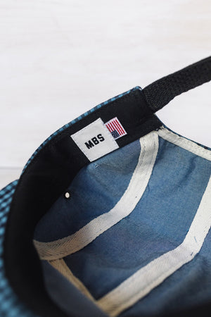 Gingham Indigo 5-Panel Cap