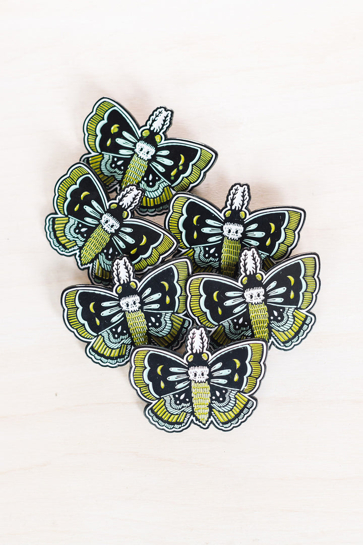 Enamel Pin: Death's Head Moth, 2"