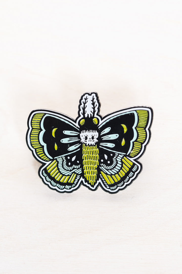 Enamel Pin: Death's Head Moth, 2"