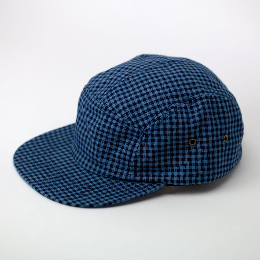 Gingham Indigo 5-Panel Cap