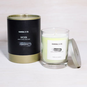 Noir scented candle, box and jar