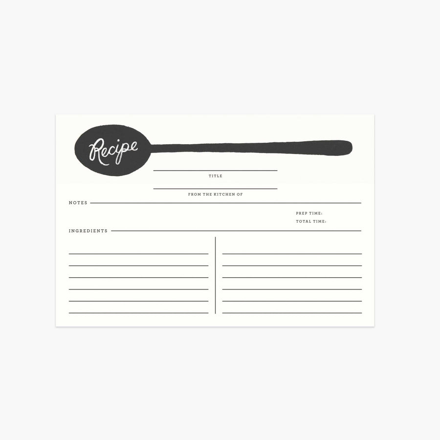 Recipe Cards: Charcoal Spoon, Set of 12